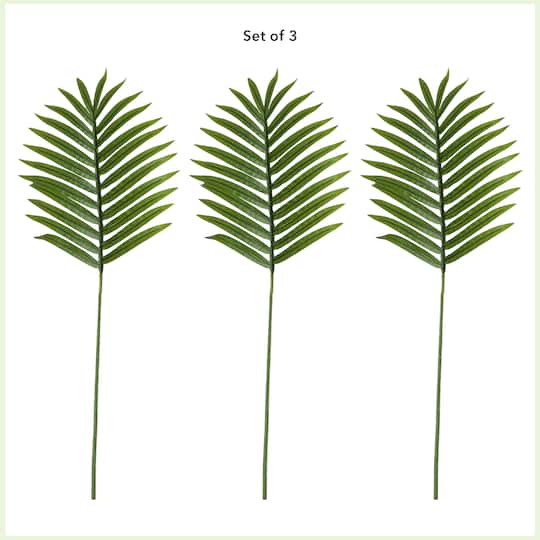 33" Green Palm Frond Stems, 3ct.